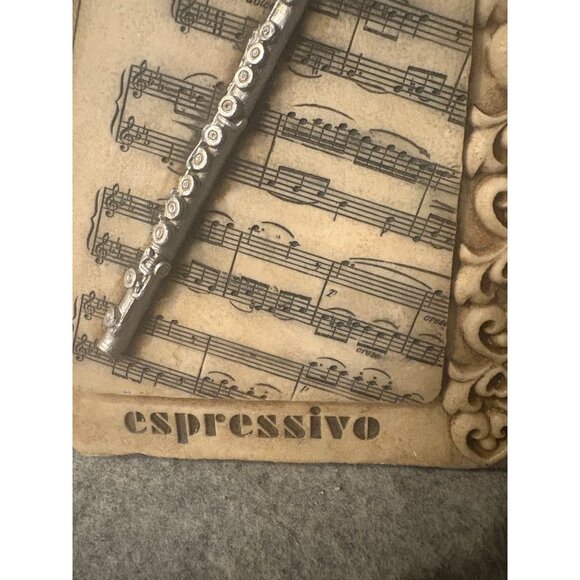 2004 Allegro Decorative 6 x8" Plaque of Flute on Sheet Music , Expressivo Saying - Picture 2 of 4
